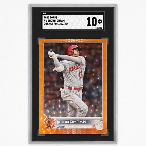 Topps 2022 Series 1 Shohei Ohtani Orange Foil SGC 10 #1 Angels 292/299 Card