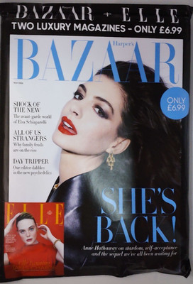 Harper's Bazaar & Elle UK magazines May 2026 Anne Hathaway + Elle Fanning
