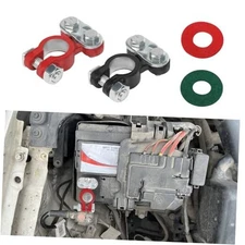 2PCS Battery Terminal Connector, Positive & Negative Auto Battery Cable 