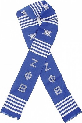Zeta Phi/&Phi; Beta Sorority Graduation Kente Stole Sash [Blue - 72''L x 4.5''W]