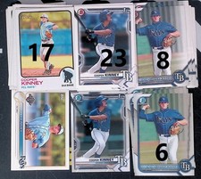 (56) CARD bowman 1st + base lot Cooper Kinney Tampa Bay Rays BAseball mlb