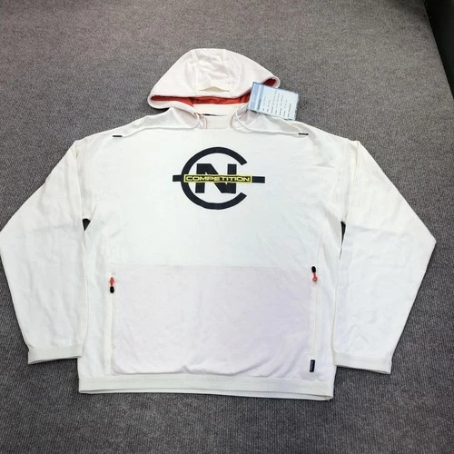 Nautica Competition Hoodie Sweatshirt Mens Medium White Pullover Logo Graphic - product listing photo