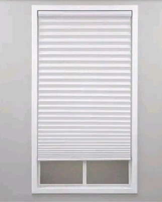 White Cordless Light Filtering Polyester Cellular Shades - 34 in. W x 64 in. L