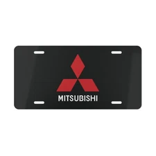 Mitsubishi Car Front License Plate Tag Vanity Style | Auto Metal Aluminum