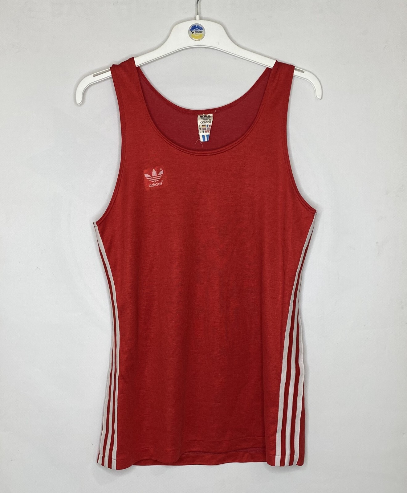 ADIDAS VINTAGE 80s VEST SHIRT JERSEY MADE IN WEST GERMANY RANNING RED SIZE M