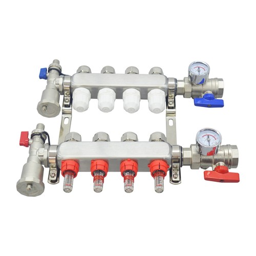 4-Branch PEX Radiant Floor Heating Water Distributor Floor Heating Manifold Set - Picture 10 of 23