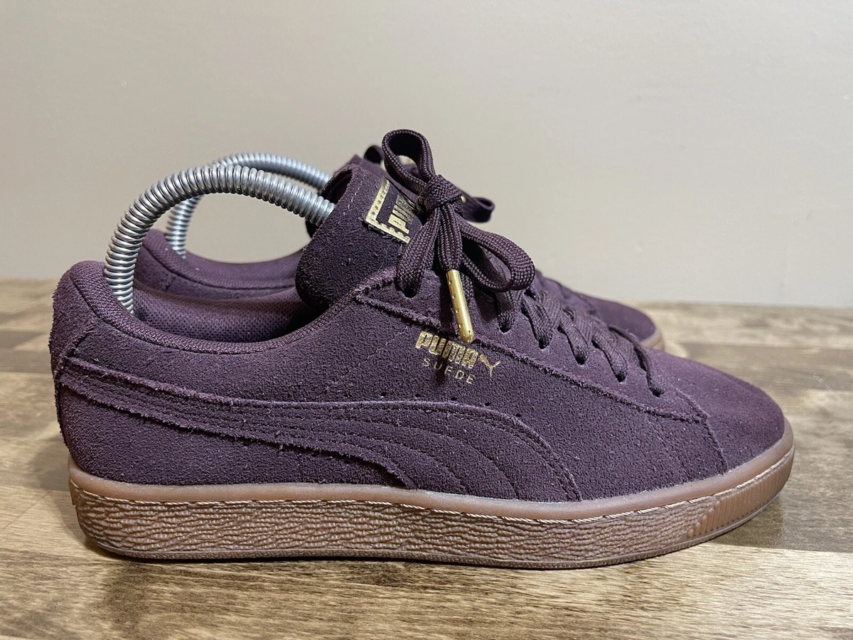 Puma Suede Classic Sneakers Winetasting Metallic Gold Women s Size 7