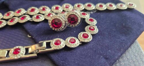 Swarovski Tennis Set. Halskette Armband und Ohrringe rhodiniert im Gif - Bild 14 von 14