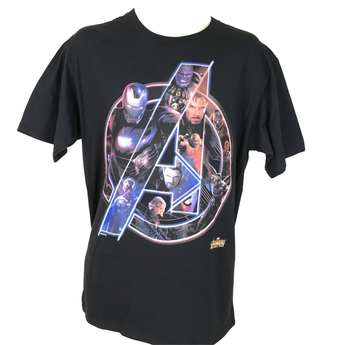 Mens Sz L Marvel Avengers Infinity War Black SS Graphic T-Shirt | eBay