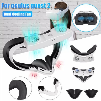 Adjustable Cooling Fan Face Cover For Oculus Quest 2 VR Headset Noise Reduction