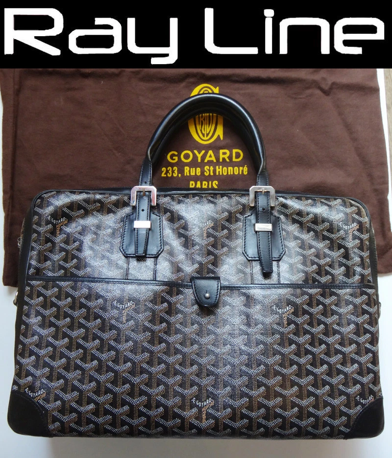 Goyard Ambassade Briefcase Goyardine MM Black for Men