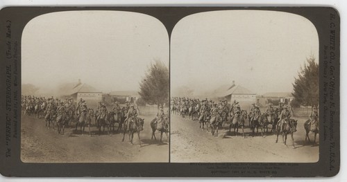 Canadian Scouts Leaving New Castle Boer War H.C. White Stereoview - Picture 2 of 4