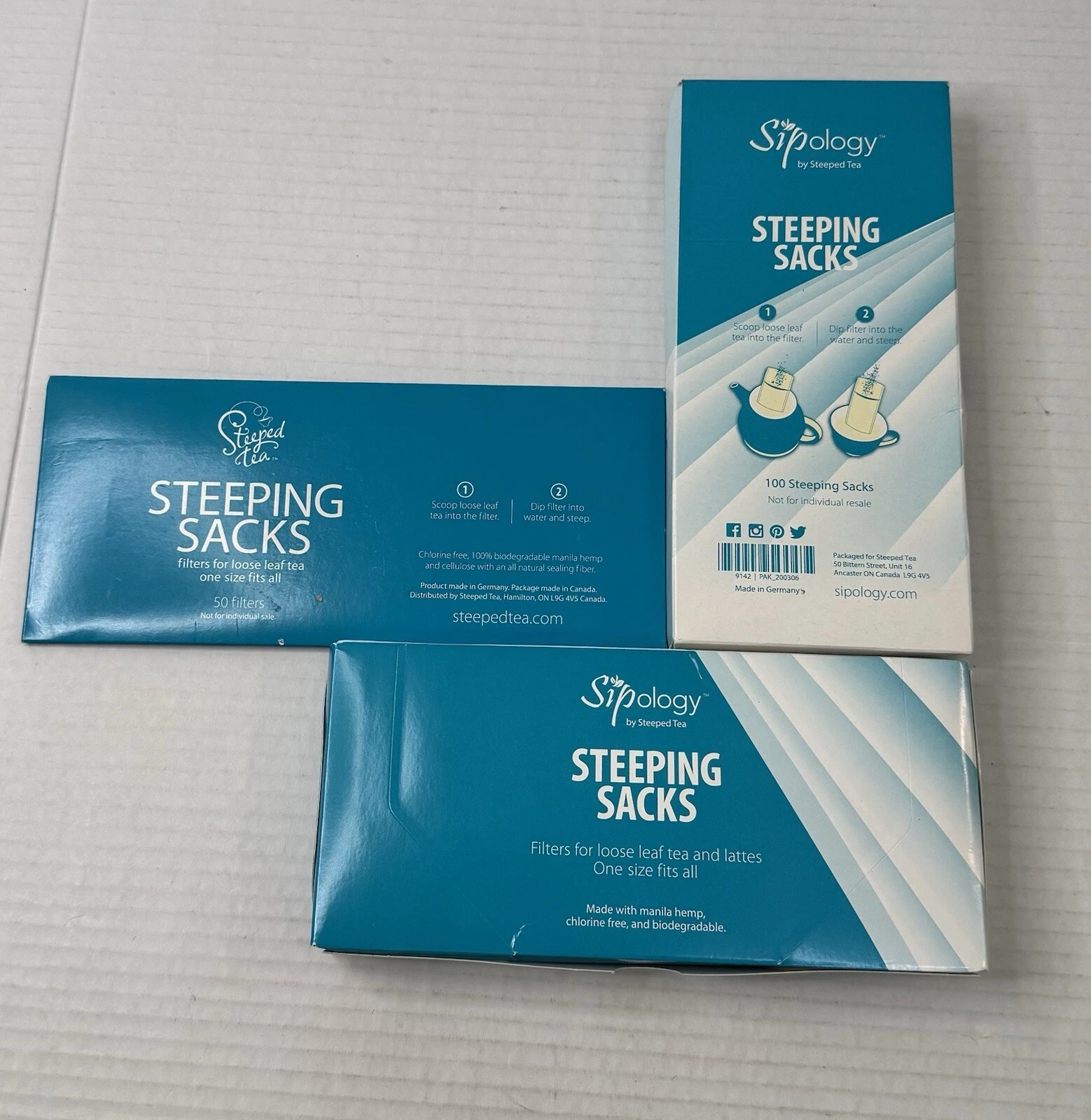 Sipology by Steeped Tea Steeping Sacks Loose Leaf Tea Disposable Filters