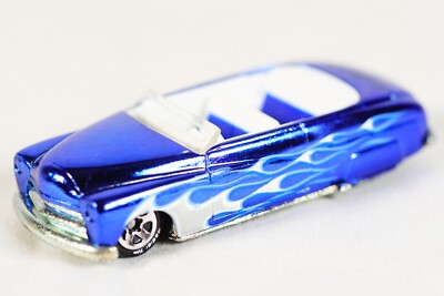 2003 Mattel Hot Wheels 49 Merc Hot Rod Flames Blue Metallic Flake