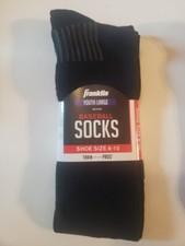 Franklin Boys Youth 3 Pairs Black Red Royal Baseball Socks Size 6-10 NEW