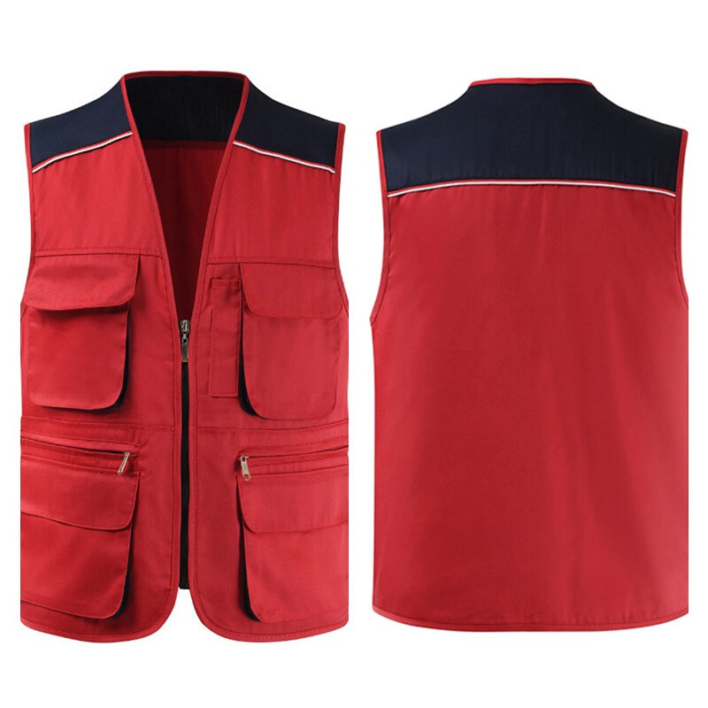Men Ladies Tank Top Work Vest Waistcoat Coat Multi Pockets