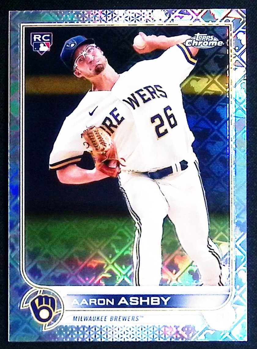 2022 Topps Chrome #91 Logofractor - Aaron Ashby - RC - Brewers