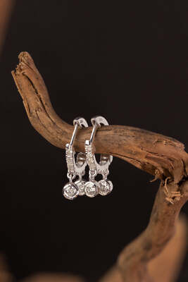 Diamant Ohrringe 0,52ct Charm Eternity Huggies Creolen 0,5ct