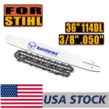 US Holzfforma 36inch 3/8" .050" 114DL Guide Bar Saw Chain For Stihl 044 046 066