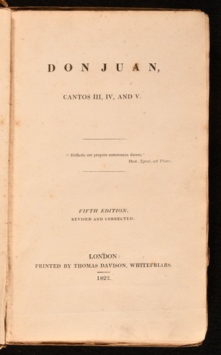 1822-24 6vols Don Juan Lord Byron First Editions Cantos VI to XVI - 第 3/11 張圖片