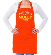 Don't Worry It's a MOLLY Thing! Unisex Adult Apron Surname Custom Name Family