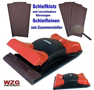 Schleifklotz 90 x 160 mm mit oder ohne Schleif - Leinen Handschleifer