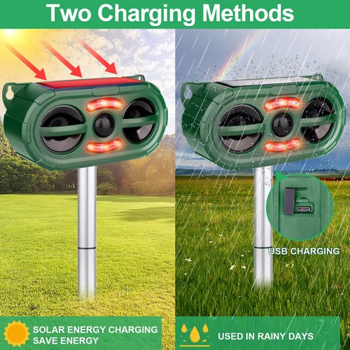 Solar Ultraschall Tiervertreiber Vogelabwehr Vogelschreck Repeller Gartenschutz - Bild 10 von 15