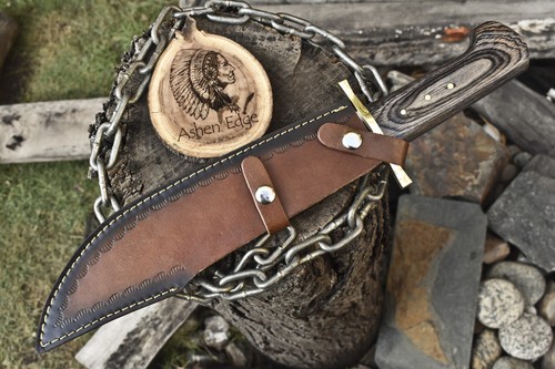 Ashen Edge Hot Item Bowie Knife AUS-8 Steel Hard Wood Brass Guard Gift - Picture 9 of 10