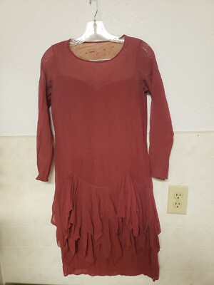 As-Is Antique FLAPPER 1920s vintage CHIFFON DRESS XS-Sm Sweetheart Sheer  Ruffle