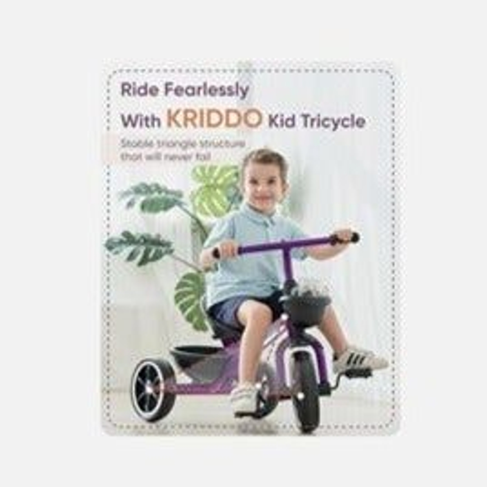 Kriddo Purple Tricycle - (1-3yrs) - Brand New