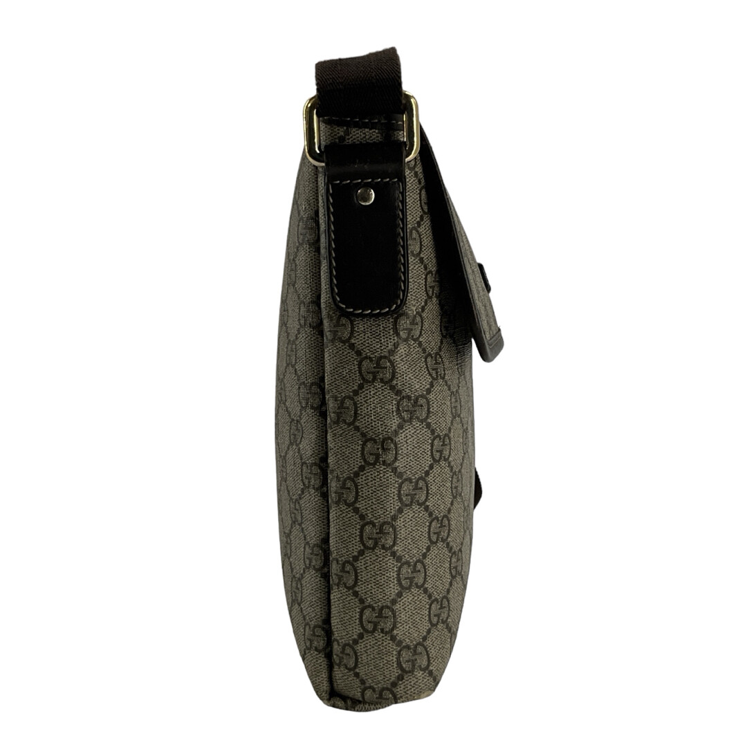 Auth Gucci Shoulder Bag GG Supreme Flap Pochette Crossbody PVC