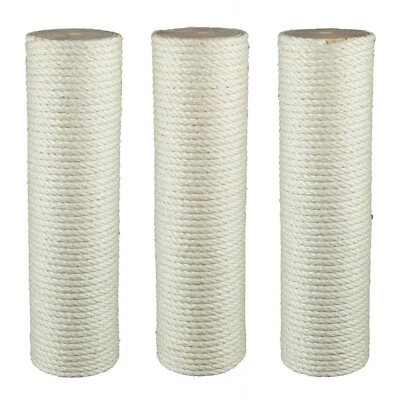 9 cm Vollholz-Sisalstamm für Kratzbaum, 10-90 cm, 6 mm Sisalseil, M8-M12, Natur