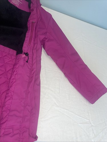 Chaqueta LL Bean para mujer mediana pequeña OKLS3 cremallera completa rosa negra forrada de piel sintética - Imagen 22 de 24