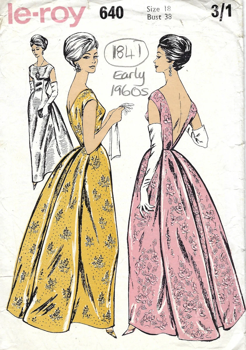 Patron De Couture Butterick Vintage 5967 - Robe à Bretelles Soirée Cérémonie Tailles 40-44