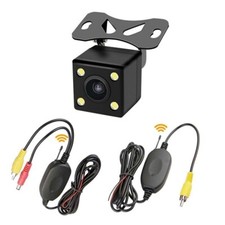 TELECAMERA RETROMARCIA RETROCAMERA AUTO CAMPER 7 LED WIRELESS INFRAROSSI COLORI