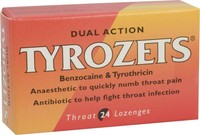 Tyrozets Lozenges 24 Pack X 3 Dual Action Sore Throat Antiseptic Anaesthetic Tyrozets Lozenges 24 Pack X 3 Dual Action Sore Throat Antiseptic Anaesthetic