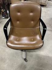 Vintage Mid-Century Steelcase model 452 swivel chair vinyl faux leather 1978 