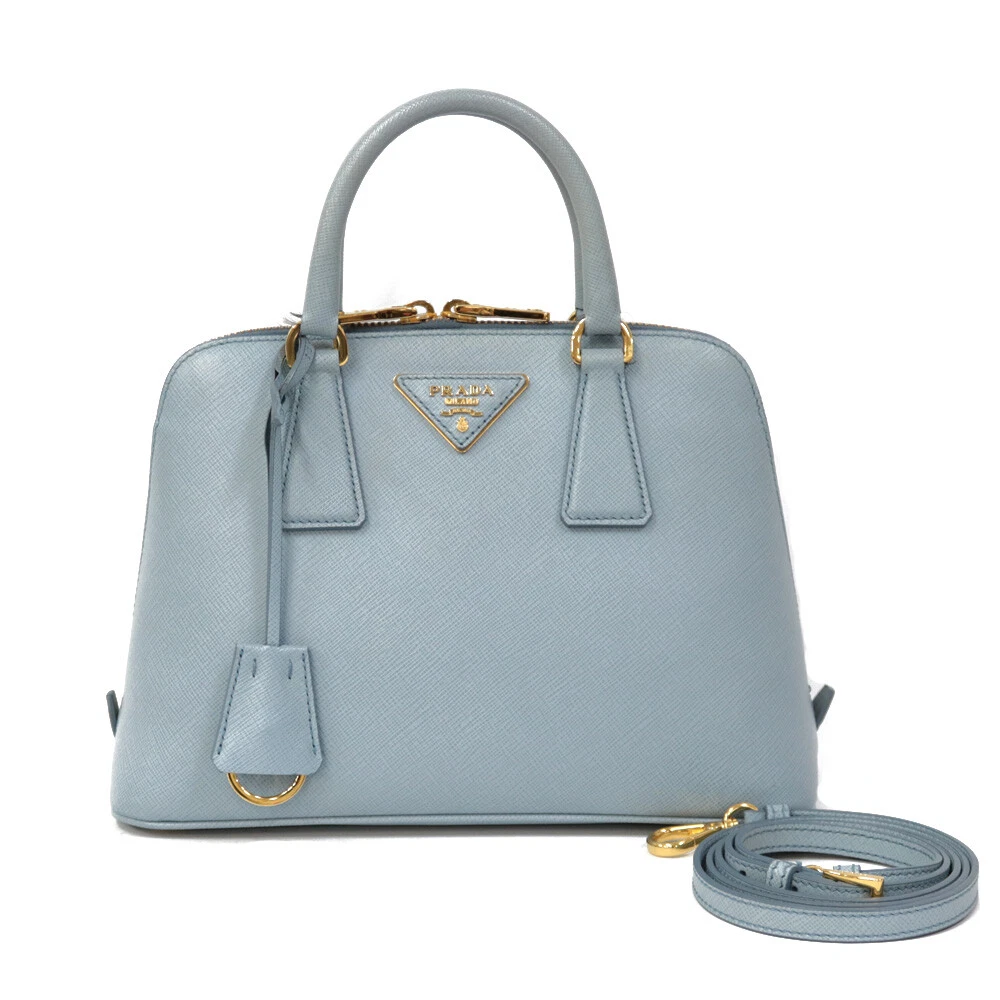 Prada Saffiano Lux Promenade Satchel Blue