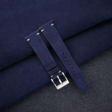 Vintage Navy Nubuck Leather Watch Strap Band 18mm 19mm 20mm 21mm 22mm 23mm
