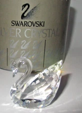 Swarovski Crystal Figurine 1.25" SWAN SCS + Box Mint
