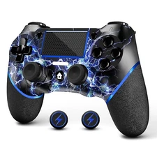 Wireless Controller for PS4 with Non-Slip Grip, 3.5mm Audio Jack and Thumb Caps