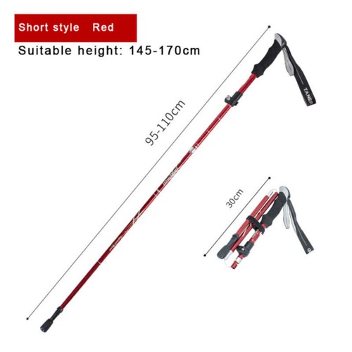 Walking Trekking Pole 5 Section Telescopic Cane Stick Crutch Outdoor Hiking Walk - Picture 11 of 29