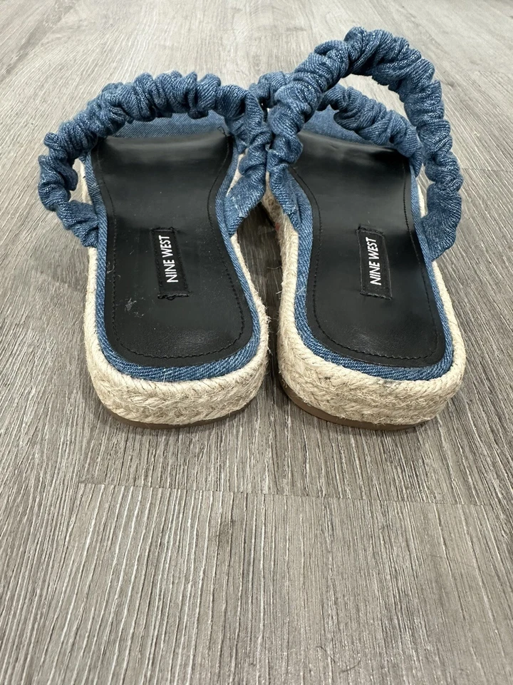 Sandalias de mezclilla Nine West azules Coastal Core Cottage Core playeras WNPeacock7 talla 7M Foto 4 de 4