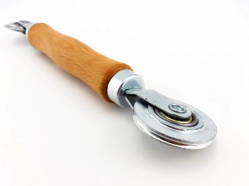 Leather Craft Single/Double Decorative Line Embossing Pressure Wheel Iron Tool - Video 1 of 1