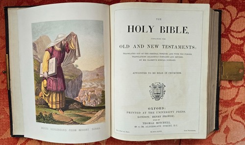 The Holy Bible Old and New testaments Oxford 1897 True Antique - Picture 12 of 17