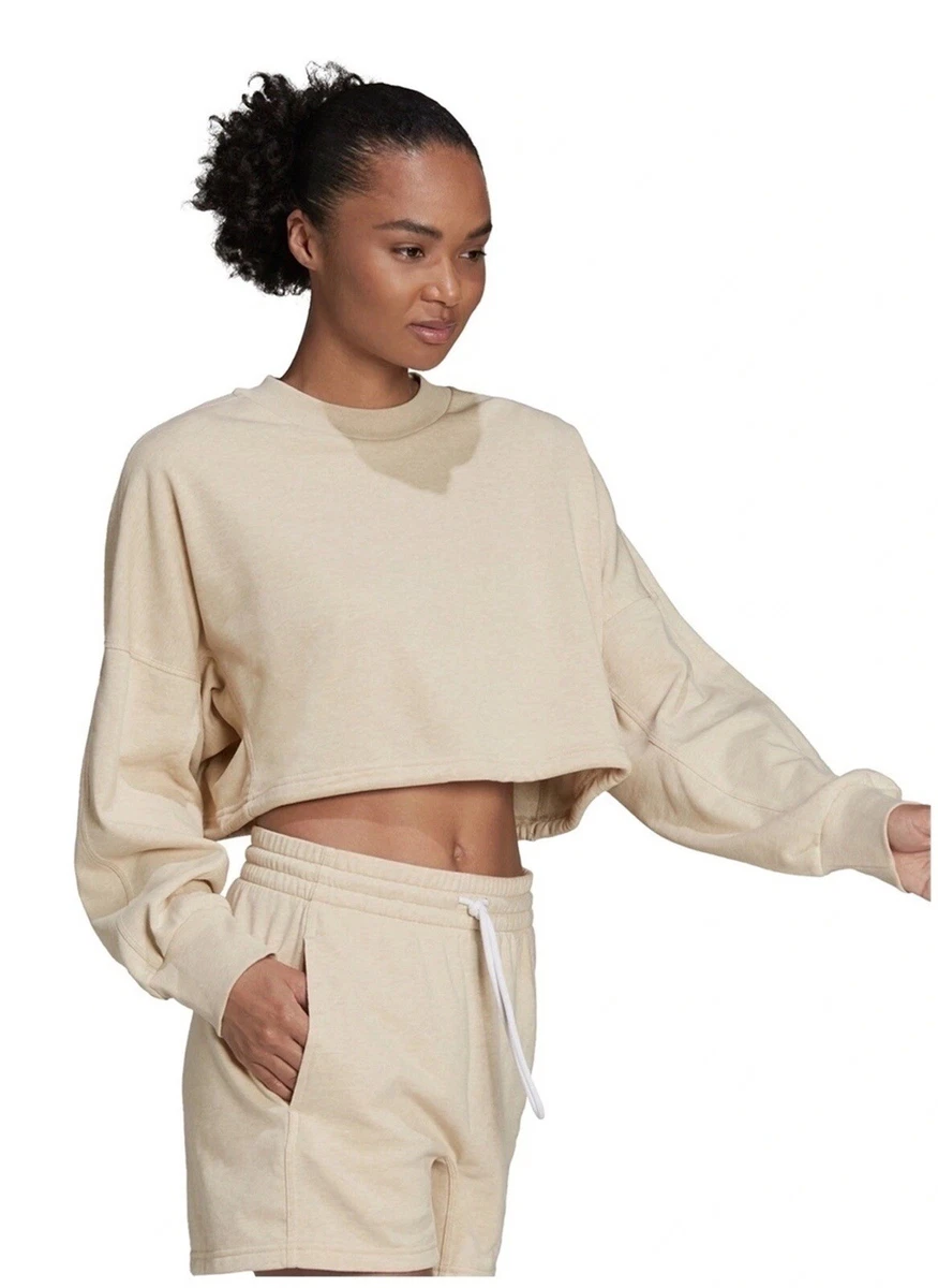 Adidas crop crew hot sale sweatshirt