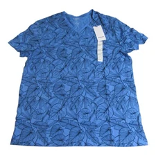 Goodfellow & Co Mens Size L V-Neck Short Sleeve T-Shirt Midday Blue