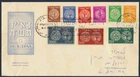 ISRAEL 1948 DOAR IVRI, Cpl. Coins I Set  on Official FDC, Sc 1-9 ,Wine,Palestine