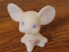 White Fenton Glass Mouse Hand Painted And Signed By Diana Barbour