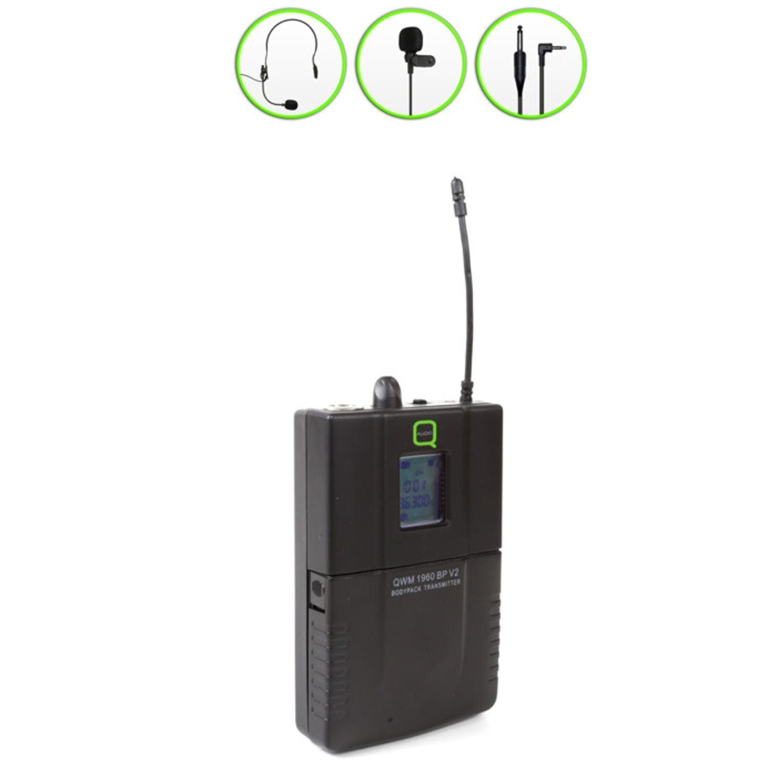 Q-Audio QWM1960 BP V2 Replacement  UHF Bodypack Transmitter lavalier